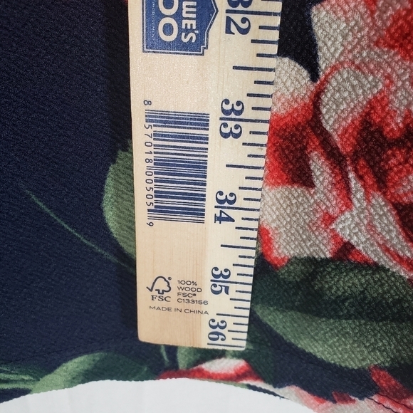 Maurices Navy Multicolored Floral Short Sleeve Dress Sz M - Picture 6 of 7